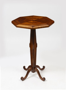 An Australian folk art octagonal occasional table, blackwood and ash, circa 1930s, 72cm high, 46cm wide, 46cm deep