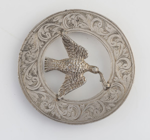 Australian sterling silver Masonic medallion, stamped "Stg" and engraved "No.474", 7.5cm diameter, 44 grams