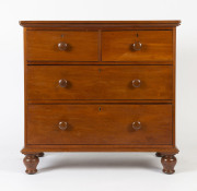 An antique Australian four drawer chest, full cedar construction, New South Wales origin, mid 19th century, 94cm high, 96cm wide, 53cm deep