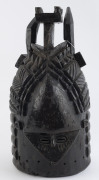 Bundu mask, double sided with two horns, carved wood with remains of painted black finish, Mendi tribe, Sierra Leone, ​44cm high - 2