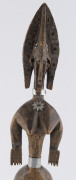Ointment jar with female figure on lid, carved wood with metal decoration, Bambara tribe, Mali, ​53cm high - 3