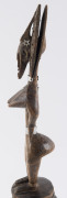 Ointment jar with female figure on lid, carved wood with metal decoration, Bambara tribe, Mali, ​53cm high - 4
