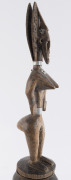 Ointment jar with female figure on lid, carved wood with metal decoration, Bambara tribe, Mali, ​53cm high - 6