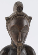 Seated male figure holdings his beard, carved wood and trade bead with remains of painted finish, Baule tribe, Ivory Coast, ​53cm high - 3