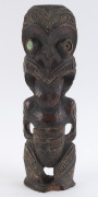 MAORI Tiki statue, carved wood with paua shell eyes (one missing), New Zealand origin, 19th century, ​31cm high - 2