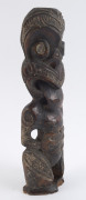 MAORI Tiki statue, carved wood with paua shell eyes (one missing), New Zealand origin, 19th century, ​31cm high - 5