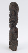 MAORI Tiki statue, carved wood with paua shell eyes (one missing), New Zealand origin, 19th century, ​31cm high - 7