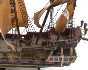 REVENGE scratch built model galleon with title plaque "Revenge, 1577, Sir Richard Grenville". 20th century, The Revenge built in 1577 had a colourful and illustrious career which included battling the Spanish Armada and later becoming Sir Francis Drake's - 5