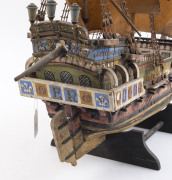 REVENGE scratch built model galleon with title plaque "Revenge, 1577, Sir Richard Grenville". 20th century, The Revenge built in 1577 had a colourful and illustrious career which included battling the Spanish Armada and later becoming Sir Francis Drake's - 13