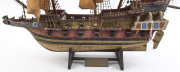 REVENGE scratch built model galleon with title plaque "Revenge, 1577, Sir Richard Grenville". 20th century, The Revenge built in 1577 had a colourful and illustrious career which included battling the Spanish Armada and later becoming Sir Francis Drake's - 8