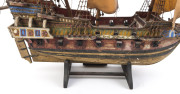 REVENGE scratch built model galleon with title plaque "Revenge, 1577, Sir Richard Grenville". 20th century, The Revenge built in 1577 had a colourful and illustrious career which included battling the Spanish Armada and later becoming Sir Francis Drake's - 12