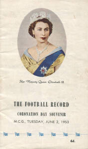 1951-53 "Football Record"s, noted 1951 (4), 1952 (5) & 1953 (9) including Coronation Day Souvenir. Fair/Good condition (one missing covers).