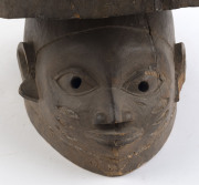 Gelede society mask topped with four figures, carved wood, Yoruba tribe, Nigeria, ​55cm high, 41cm wide - 3