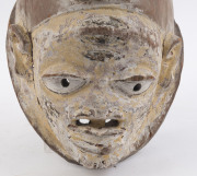 Gelede mask with ornate hair decoration, carved wood with remains white ochre, Yoruba tribe, Nigeria, ​30cm high - 3