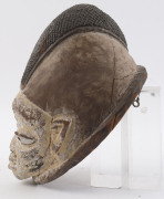 Gelede mask with ornate hair decoration, carved wood with remains white ochre, Yoruba tribe, Nigeria, ​30cm high - 6