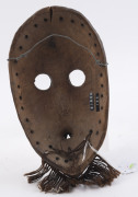 A mask, carved wood with metal teeth and eyes, Dan tribe, Ivory Coast, ​23cm high - 5
