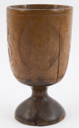 Greek folk art carved wooden goblet, 19th century, ​16cm high - 3