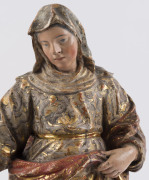 The Virgin Mary statue, carved wood and polychrome finish with gilded highlights, Flemish, 18th/19th century, ​47cm high - 2