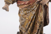 The Virgin Mary statue, carved wood and polychrome finish with gilded highlights, Flemish, 18th/19th century, ​47cm high - 3