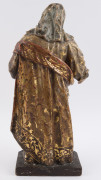 The Virgin Mary statue, carved wood and polychrome finish with gilded highlights, Flemish, 18th/19th century, ​47cm high - 6