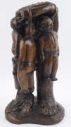 Flores ARIAS, Mexican folkart sculpture, carved timber, signed "ARIAS" mid 20th century, ​53cm high - 2