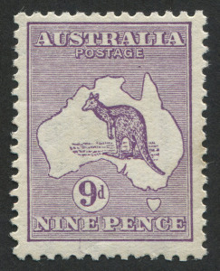 9d Violet, lovely MVLH example. CORRECTION - this stamp is FIRST WMK and confirm MVLH, not MUH as previously stated.