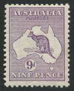 9d Violet, lovely MVLH example. CORRECTION - this stamp is FIRST WMK and confirm MVLH, not MUH as previously stated.