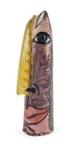 DEBORAH HALPERN pottery bust statue, signed "Deborah Halpern", 55cm high