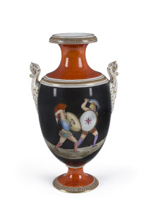 SAMUEL ALCOCK & Co. "Achilles" porcelain vase, Burslem, England, mid 19th century, no visible factory marks, 25cm high