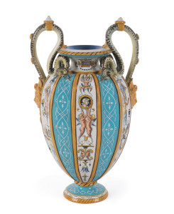 CRYSTAL PALACE ART UNION Battam Ware porcelain vase, England, mid 19th century, signed in cartouche around the neck "Crystal Palace Art Union", 28.5cm high