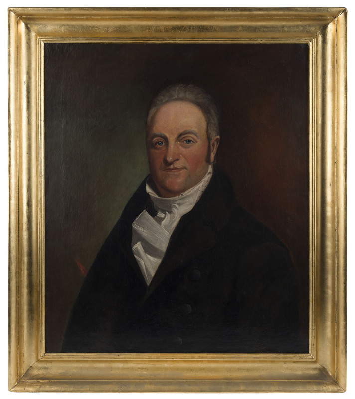 ARTIST UNKNOWN (19th century), portrait of a gent, oil on canvas, ​75 x 64cm