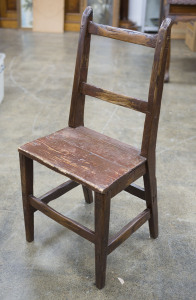 An Australian folk art chair, eucalypt and Baltic pine with painted finish, South Australian origin, 19th century, 82cm high, 38cm wide