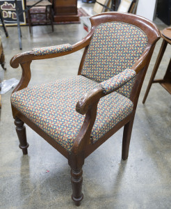 A Colonial magistrates library chair, Australian cedar, New South Wales origin, mid 19th century, 94cm high, 63cm across the arms