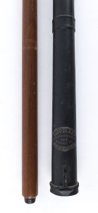 ALCOCK & Co. (Melbourne) billiard cue case and cue, circa 1900, 157cm long