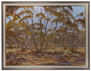 ANDRE V. SCHMIDT, Afternoon Mallee, oil on board, signed lower right "Andre V. Schmidt, '88", ​90 x 120cm