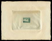 Aerophilately & Flight Covers : 1929 3d Green Airmail: Presentation Die Proof in the issued colour, on thick stock, 215 x 167mm. One of 12 produced from a special 1-on plate for presentation to the six members of the stamp design committee as well as asso - 3