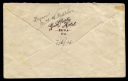 Aerophilately & Flight Covers : A RARE COVER FROM THE FIRST TRANS-PACIFIC FLIGHT: 8 June 1928 (AAMC.122b) Naselai Sands, Fiji - Eagle Farm, Brisbane cover flown by Kingsford Smith with Ulm, Lyon & Warner, on their epic trans - Pacific flight via Hawaii an - 4