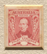 Other Pre-Decimals : 1930 Sturt Die Proof with blank value tablet in the issued colour for the 1½d on wove paper, BW:139DP(1) recessed in a thick card mount (130x139mm), labelled verso "DESIGNED DRAWN and ENGGRAVED at the COMMONWEALTH BANK OF AUSTRALIA NO - 4