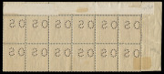1d Brownish Red Rough Paper [G75] punctured 'OS', BW:72Nbb marginal block of 12 [L1-6/7-12] from Plate 3, Strong Compartment Lines especially at the left & top of all six upper units, Cat $9000++. A marvellous item for the Compartment Lines specialist. P - 3