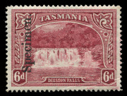 TASMANIA : TASMANIA: 1899-1900 (SG.229s-236s) Wmk 'TAS' &frac12;d to 6d Pictorials overprinted 'Specimen', most values MVLH (4d a little heavier) with large-part o.g., Cat &pound;550. - 2