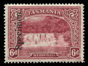 TASMANIA : TASMANIA: 1899-1900 (SG.229s-236s) Wmk 'TAS' ½d to 6d Pictorials overprinted 'Specimen', most values MVLH (4d a little heavier) with large-part o.g., Cat £550. - 2