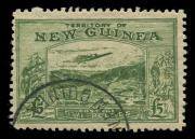 NEW GUINEA : FORGERY: 1935 (SG.205) &pound;5 Bulolo Panelli/Oneglia forgery in dull green, with forged datestamp. - 2