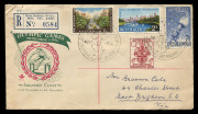 First Day & Commemorative Covers : 1956 (Nov. 22) registered cover with complete Olympics set tied by MAIN STADIUM (PRESS) "'22NOV/1956" datestamps with matching special registration label numbered "0584", very fine condition. - 2
