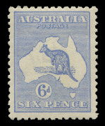 Kangaroos - Third Watermark : 6d Ultramarine Die IIB, superbly centred, fresh MUH.&nbsp; - 2
