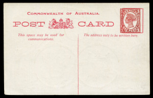 QUEENSLAND - Postal Stationery : POSTAL CARDS - FLEET CARDS: 1908 Four Corners 1d Fleet Card Proof in unissued maroon shade, plus an issued NSW Fleet Card and Postal Card showing the text setting & format adopted for the Queensland Card. Previously unreco