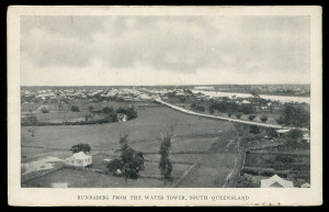 QUEENSLAND - Postal Stationery : POSTAL CARDS (VIEWS): 1910 Four Corners View Card views comprising 'Bundaberg from the Water Tower, South Queensland' unused, and 'Botanic Gardens, Brisbane, from Parliament House' postally used in 1910 (Dec.19) from Boonah to Burradoo (NSW); few blemishes. (2)