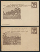 QUEENSLAND - Postal Stationery : POSTAL CARDS (VIEWS): (H&G #12 & 12a) 1904 Medallion Portrait 1d Chocolate-Brown cards with images of "Botanic Gardens, Brisbane" on poor quality stock as originally issued, and "Glengallan Station, near Warwick" on better