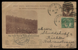 QUEENSLAND - Postal Stationery : POSTAL CARDS (VIEWS): (H&G #10) 1898 1d Medallion Design with Two-Line Header, and Curved-Corners to Views, with unused (2) "Parliament Hose, Brisbane" & "Vineyard, Nudgee" and 1899-1902 postal usages (5), comprising views