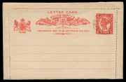QUEENSLAND - Postal Stationery : LETTER CARDS - WITH REPLY: (H&G #6) 1911 Letter Card with Reply, Perf 10&frac12;, with unused (2, with & without perfs extending to edge of card), CTO with 'COLLECTION/DE/BERNE/MADAGASCAR' specimen cachet, and used from Eudunda (