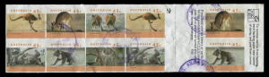 Decimal Issues : 1994-97 (SG.1459ab) Australian Wildlife (2nd Series) IMPERFORATE booklet pane with 'One Koala' reprint indicator, postally used with 'ST KILDA WEST/2 SEP 1994' datestamps; some reinforcing and light stain on reverse. No used examples reco